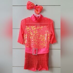 Weissman Pink and Gold Kids Dance Costume